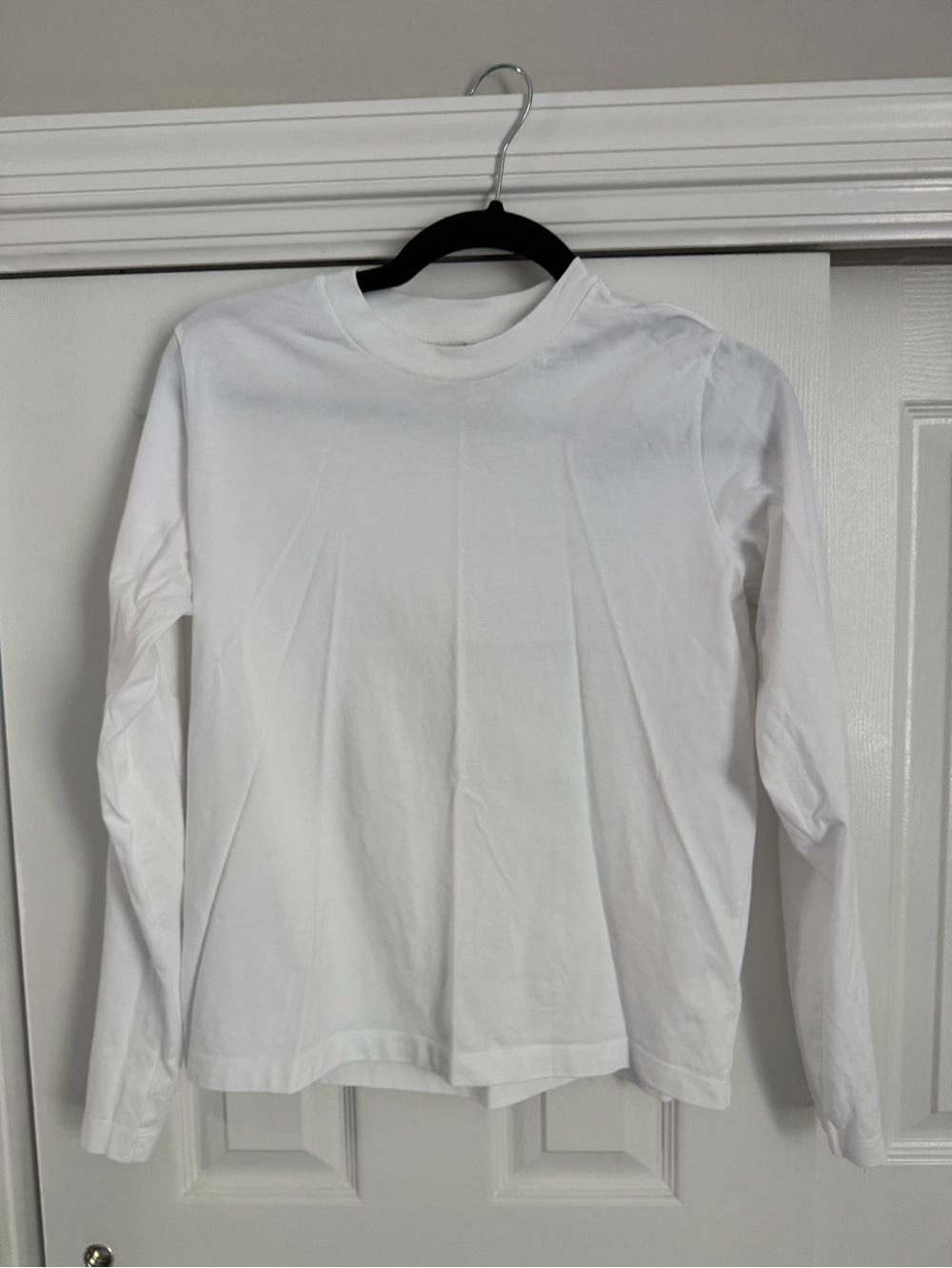 & Other Stories White Crewneck Tee with Branded Neck Tag